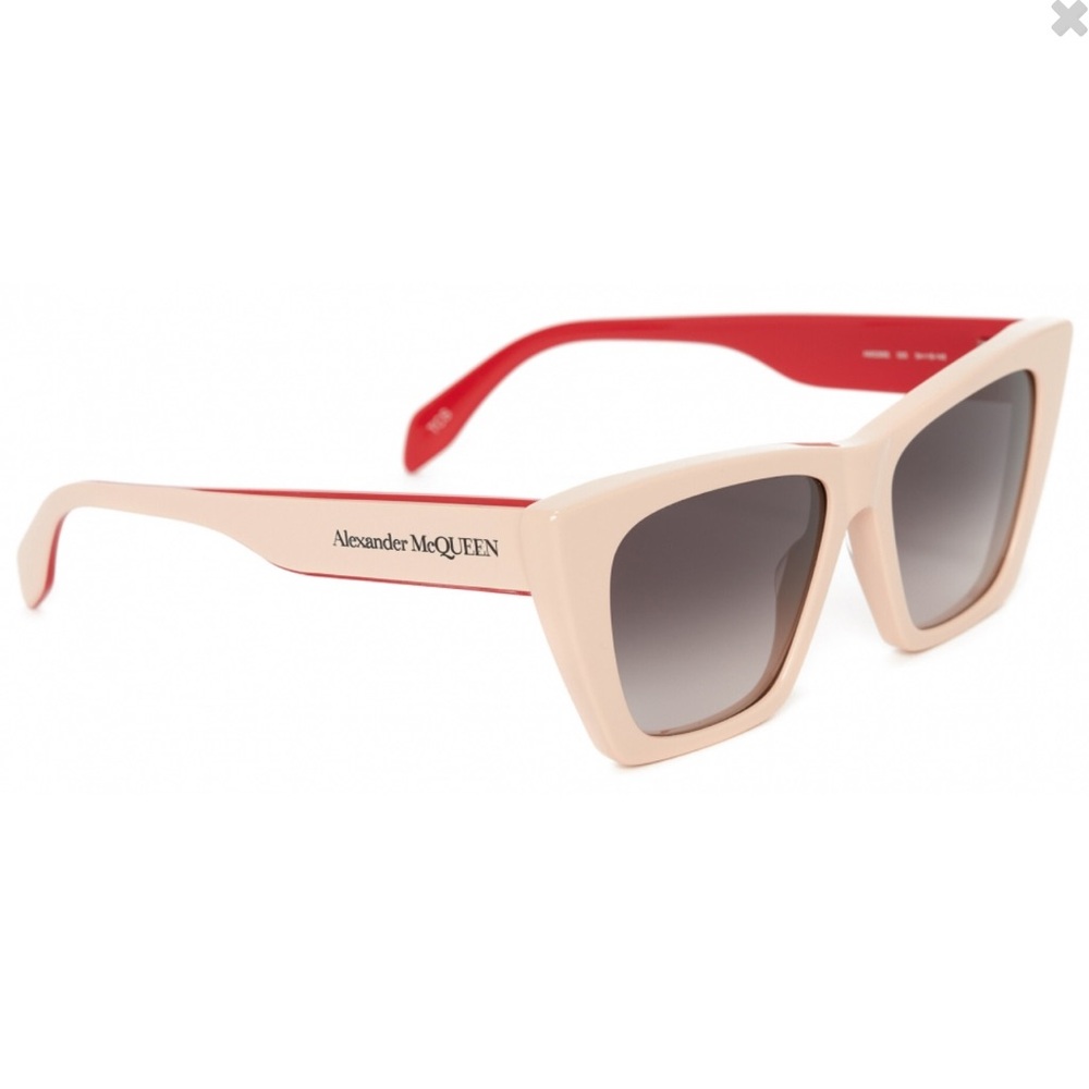 Alexander McQueen Beige and Red Sunglasses